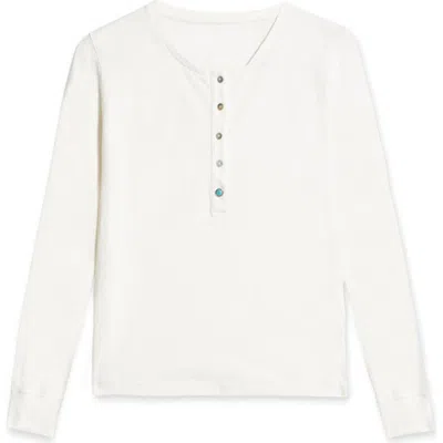 Fortela Coralie Long Sleeve Henley T-shirt In White