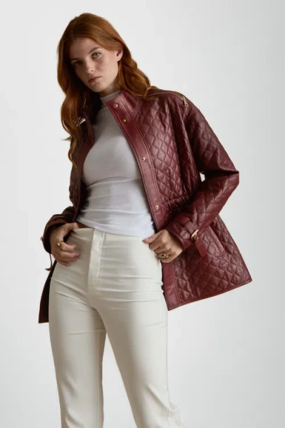 Furniq Uk Nora Leather Coat In Brown