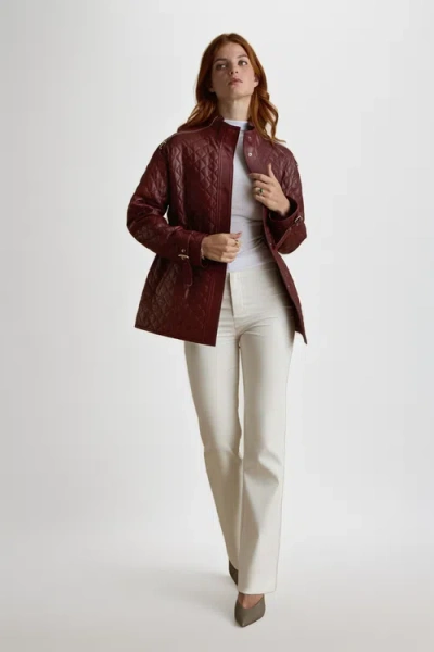 Furniq Uk Nora Leather Coat In Black