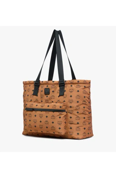 Mcm Aren Packable Tote In Brown