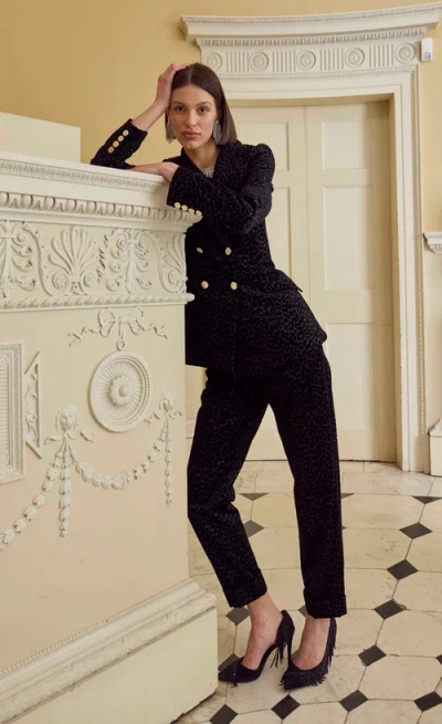 Temperley London Lynx Velvet Tapered Trouser In Multi