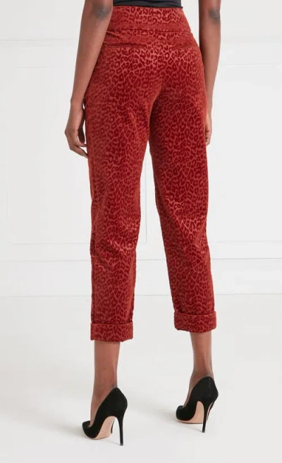 Temperley London Lynx Velvet Tapered Trouser In Red