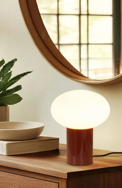 Brightech Ivy 9.5" Modern Led Table Lamp With Oval Frosted Glass Shade And Phone Charging Usb-c Port In Multi