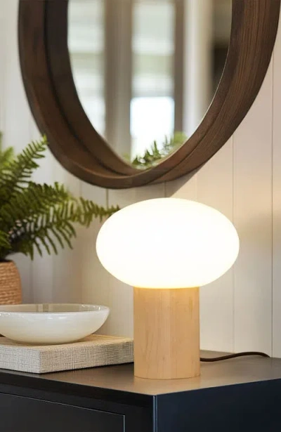 Brightech Ivy 9.5" Modern Led Table Lamp With Oval Frosted Glass Shade And Phone Charging Usb-c Port In Multi