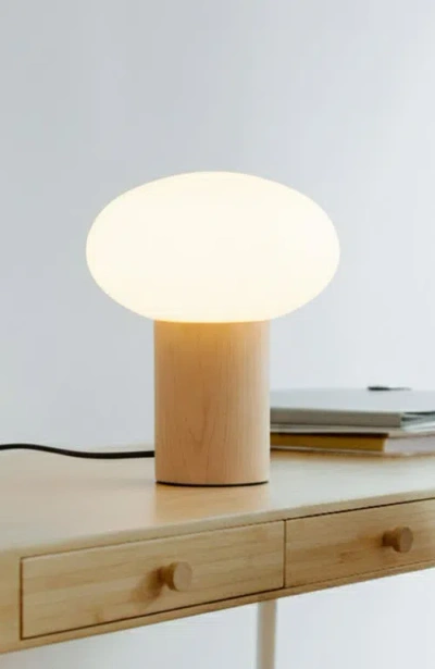 Brightech Ivy 9.5" Modern Led Table Lamp With Oval Frosted Glass Shade And Phone Charging Usb-c Port In Multi