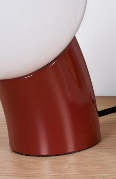 Brightech Vino 8" Curved Led Table Lamp With Globe Forsted Glass Shade And Phone Charging Usb-c Port In Multi