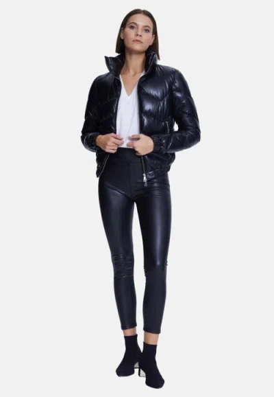 Furniq Uk Octavia Leather Jacket In Blue