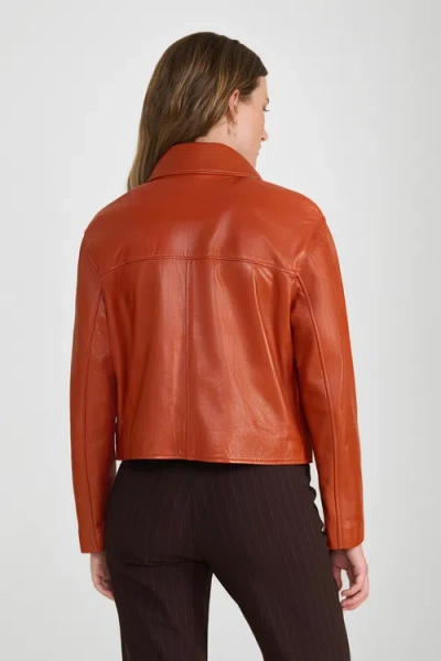 Furniq Uk Ella Leather Jacket In Brown