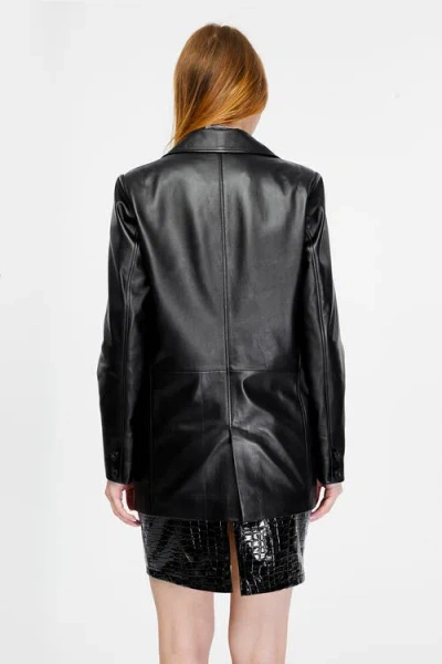 Furniq Uk Cassandra Leather Jacket In Black