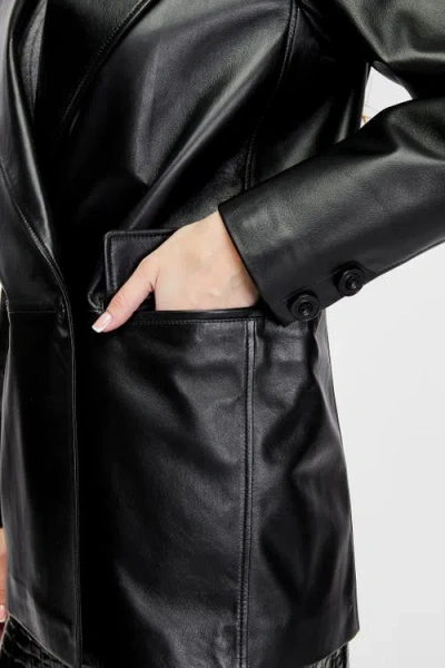 Furniq Uk Cassandra Leather Jacket In Black