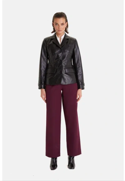 Furniq Uk Rosalind Leather Jacket In Black