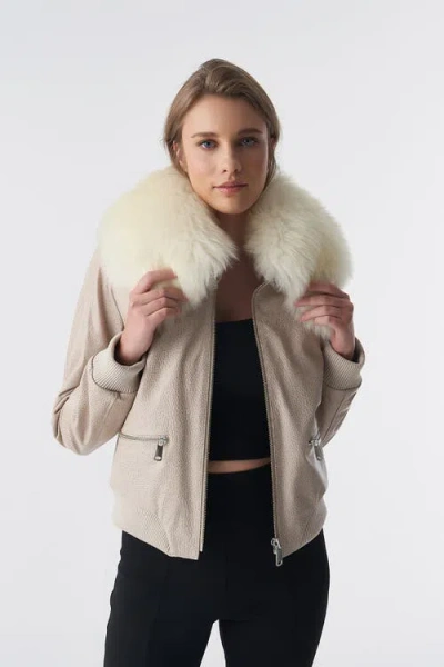 Furniq Uk Diana Bomber Jacket In Neutral