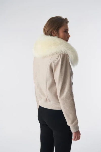 Furniq Uk Diana Bomber Jacket In Neutral