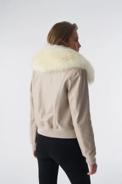 Furniq Uk Diana Bomber Jacket In Neutral