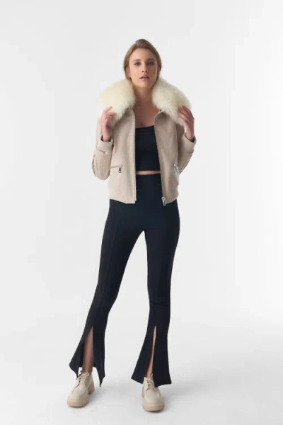 Furniq Uk Diana Bomber Jacket In Neutral