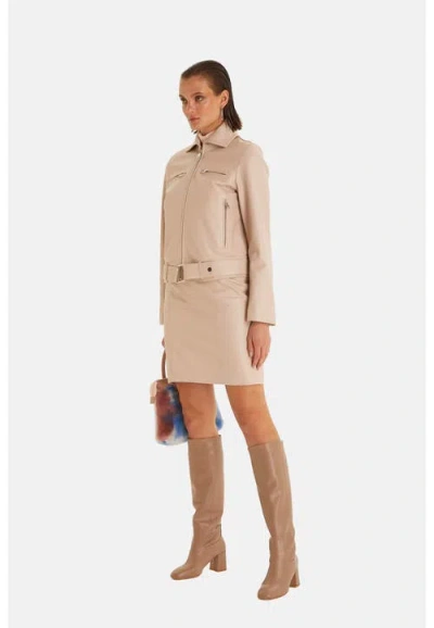 Furniq Uk Imogen Leather Blazer In Brown