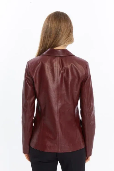 Furniq Uk Esther Leather Jacket In Brown