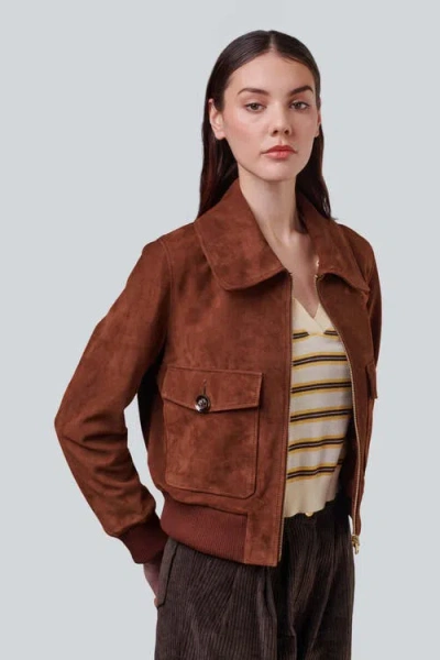 Furniq Uk Evie Suede Jacket In Animal Print