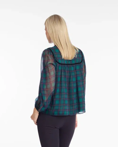 Draper James Bow Long-sleeve Top In Blue