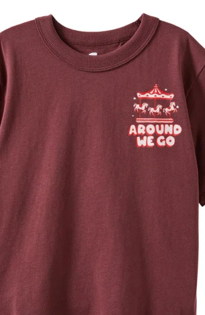 Cotton On Kids Kid's Poppy Oversize Graphic Print Tee In Burgundy