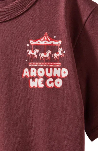 Cotton On Kids Kid's Poppy Oversize Graphic Print Tee In Burgundy