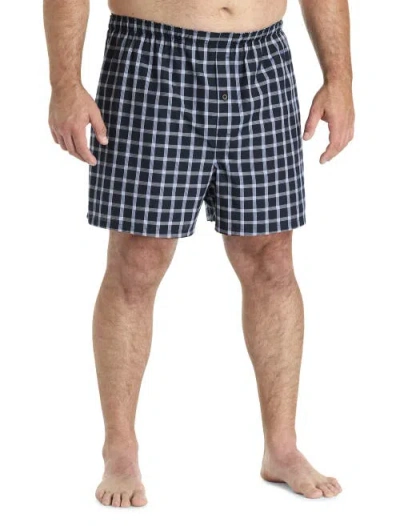 Harbor Bay By Dxl Big & Tall 3-pk Assrt 4.5 Inch Woven Boxers In Blue