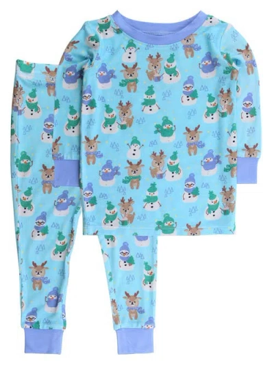Rufflebutts Softsnooze Long Sleeve Pajama Set In Blue