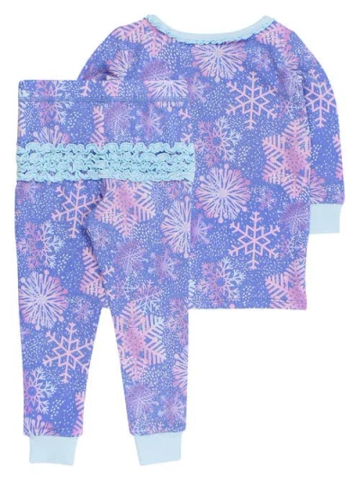 Rufflebutts Modal Blend Toddler Girls Ruffle Long Sleeve Pajama Set In Blue