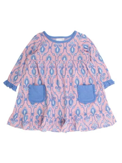 Rufflebutts Ruffle Pocket Pajama Night Gown In Blue