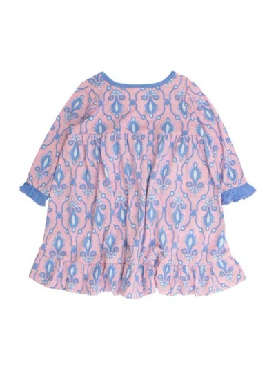 Rufflebutts Ruffle Pocket Pajama Night Gown In Blue