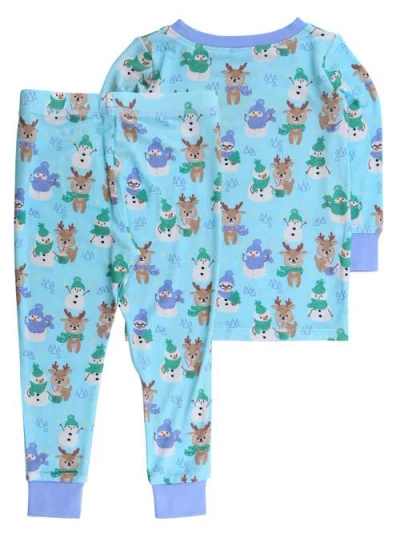 Rufflebutts Gender Inclusive Softsnooze Long Sleeve Pajama Set In Blue