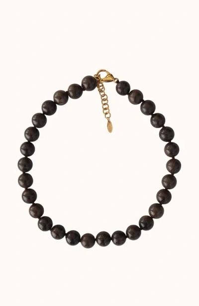 Joiana Jewelry Bean Cord Necklace In Brown