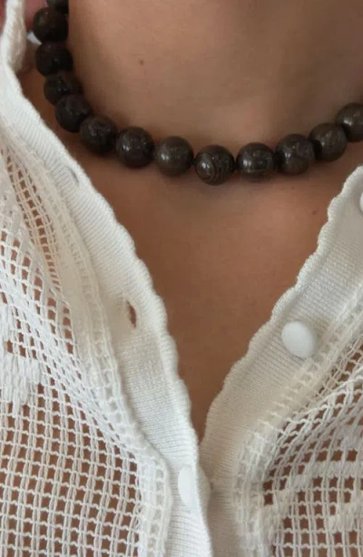 Joiana Jewelry Bean Cord Necklace In Brown