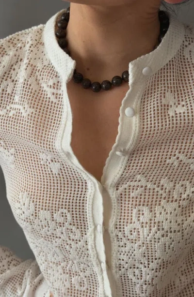 Joiana Jewelry Bean Cord Necklace In Brown