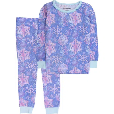 Rufflebutts Modal Blend Girls Ruffle Long Sleeve Pajama Set In Blue