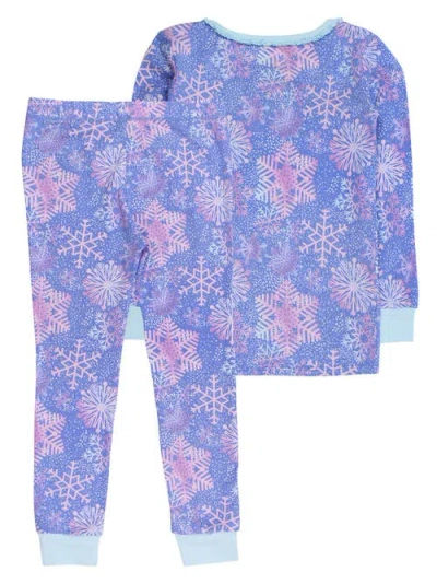 Rufflebutts Modal Blend Girls Ruffle Long Sleeve Pajama Set In Blue