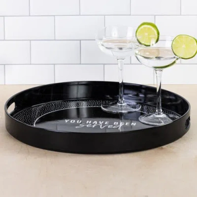 Totalee Gift You've Been Served Plastic Serving Tray Ceramic Black In Black