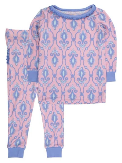 Rufflebutts Softsnooze Ruffle Long Sleeve Pajama Set, Signature Rear Ruffles In Multi