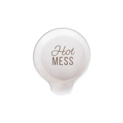 Totalee Gift Hot Mess Spoon Rest Ceramic White In White