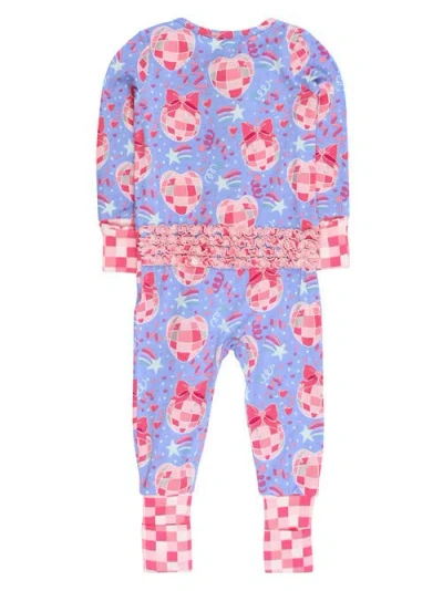 Rufflebutts Softsnooze Convertible Ruffle One Piece Pajama In Multi