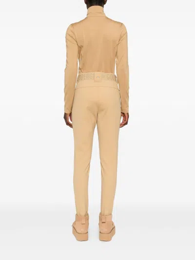 Goldbergh Beige Belted Zipped Trousers In Neutral