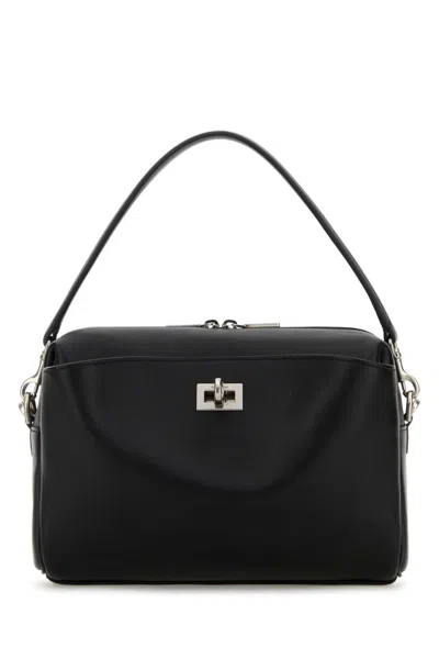 Balenciaga Rectangular Leather Handbag Top Handle In Black