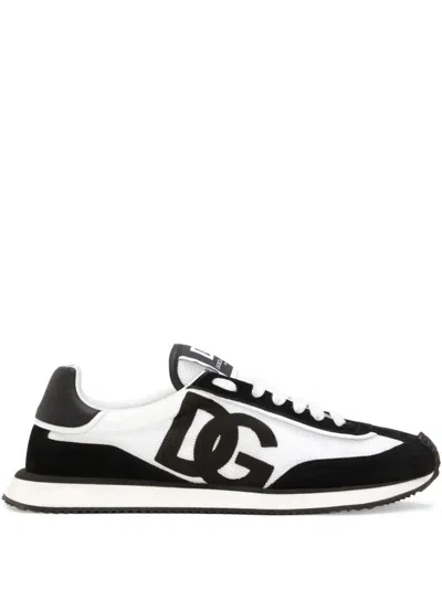 Dolce & Gabbana Dg Cushion Suede And Mesh Low-top Sneakers In Multi