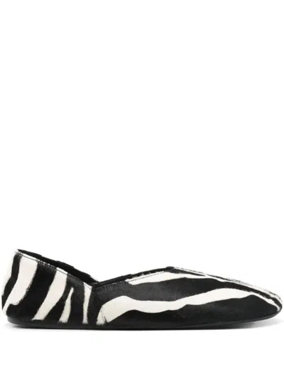 Khaite Jane Zebra-print Calf Hair Ballet Flats In Multi