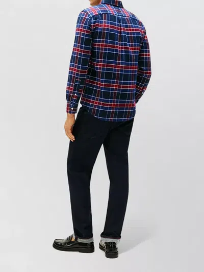 Tommy Hilfiger Button-down Collar Long Sleeve Shirt With Pocket In Blue