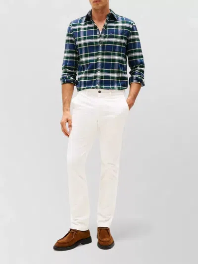 Tommy Hilfiger Button-down Collar Long Sleeve Shirt With Pocket In Blue