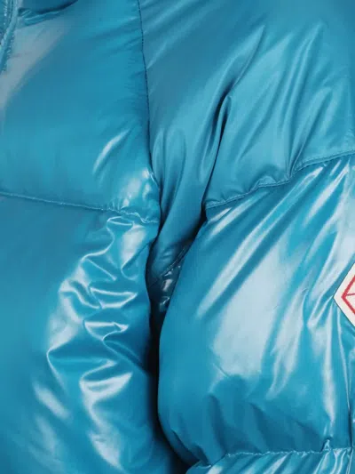 Pyrenex Hooded Down Jacket Sten With Elastic Cuffs In Blue