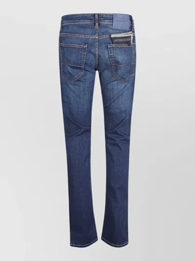 Jacob Cohen Five-pocket Denim Trousers Featuring Belt Loops In Animal Print