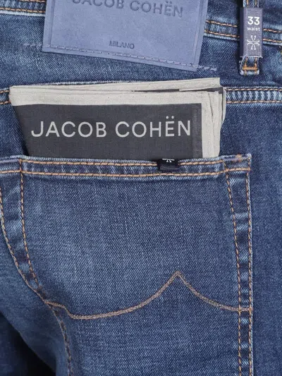 Jacob Cohen Five-pocket Denim Trousers Featuring Belt Loops In Animal Print
