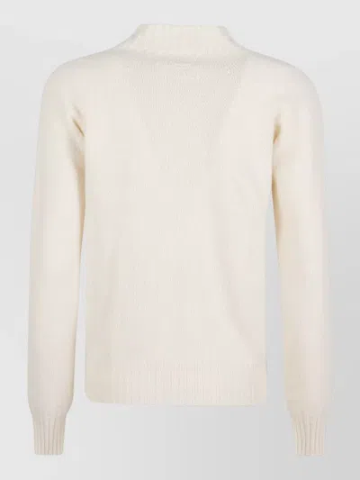 Drumohr Long Sleeve Ribbed Hem Crew Neck Sweater In Animal Print